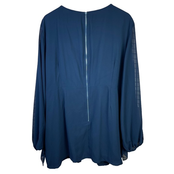 PrettyLittleThing Plus Black Chiffon Frill Detail Bodycon Dress Size 22 - Picture 4 of 7